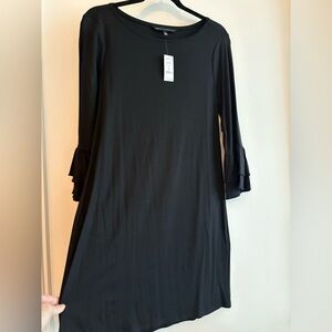 Elegant Black Ruffle Sleeve Dress